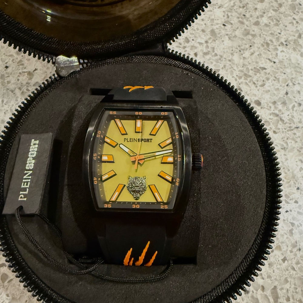 Plein Sport Men's Black and Yellow Watch